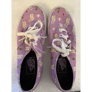 Vans Unisex Athletic Sneakers Shoes Purple Dog Low Top Lace Up W 6.5 M 5‎